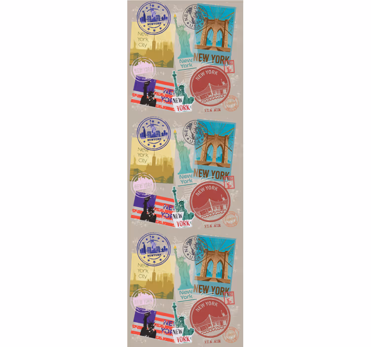 New york wallpaper new york stamps - TenStickers