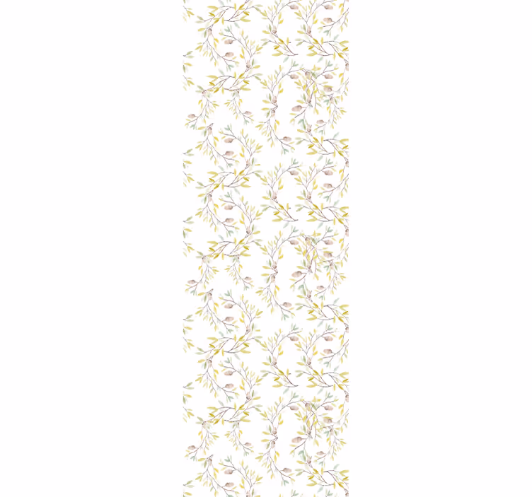 Botanical Branch Motif ornamental flower wallpaper - TenStickers