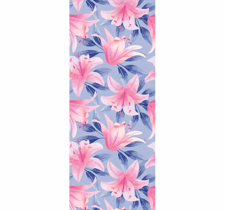Elegant Lily Pattern ornamental flower wallpaper - TenStickers