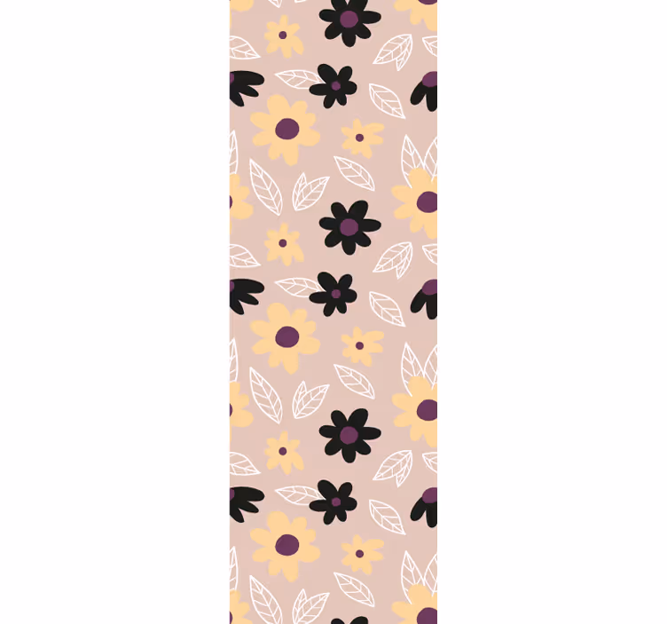 Colorful flower with beige background Wallpaper - TenStickers