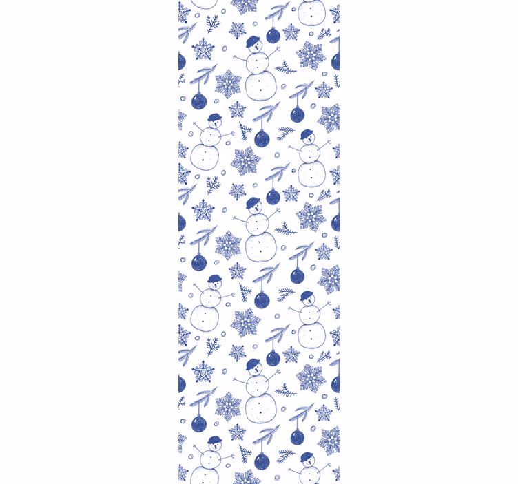 Holiday Snowmen Pattern christmas wallpaper - TenStickers