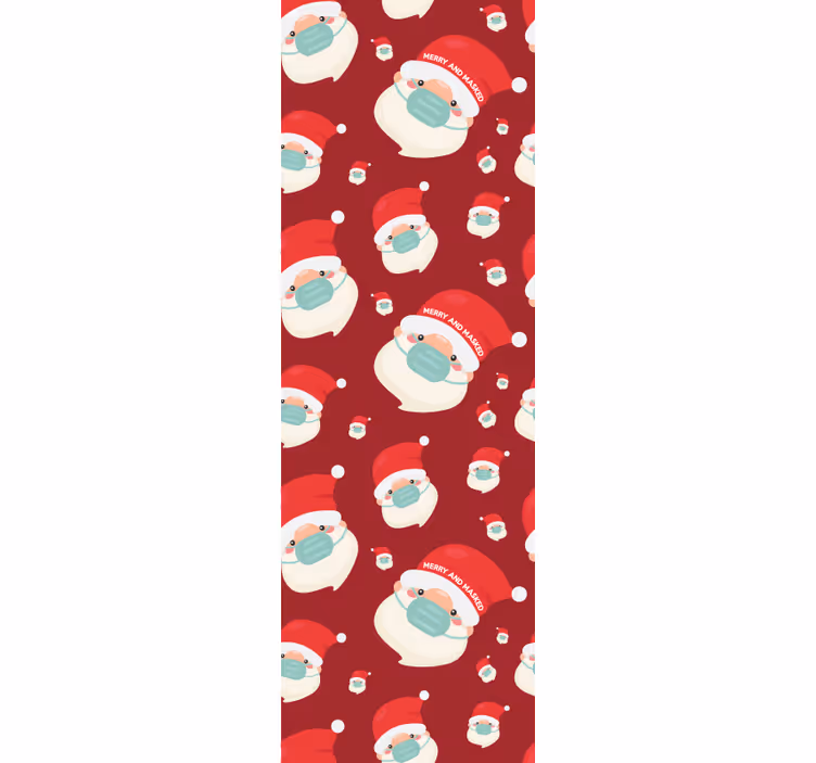 Santa Pattern christmas wallpaper - TenStickers