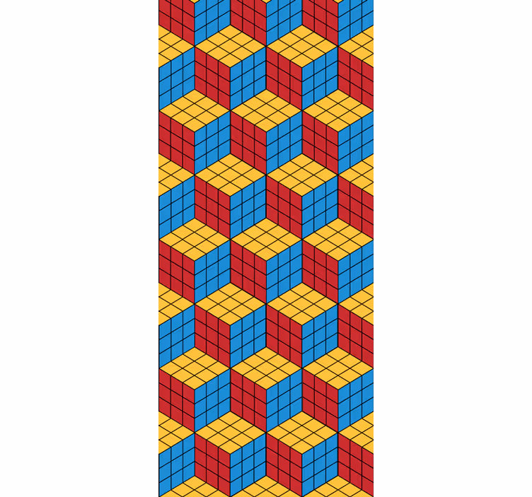 Cubical Pattern geometric wallpaper - TenStickers
