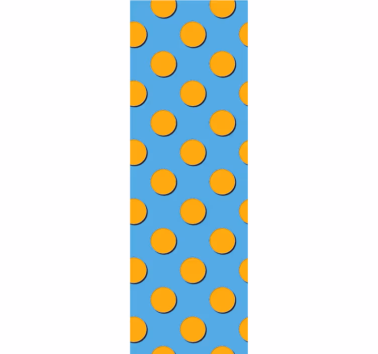 Orange dots on blue background polka dot wallpaper - TenStickers