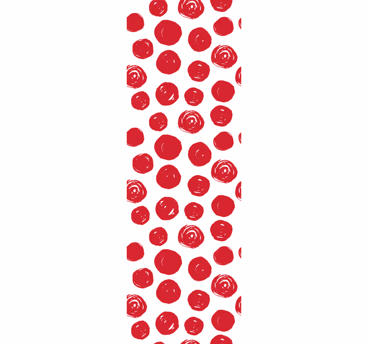 Big red polka dot pattern Childrens Wallpaper - TenStickers