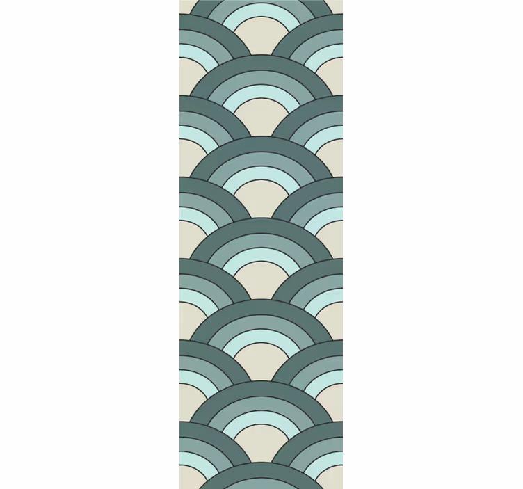 Blue shaded scales pattern vintage wallpaper - TenStickers