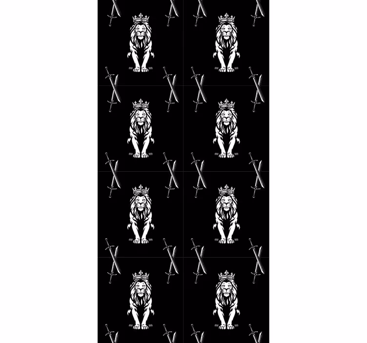 Regal Lions Pattern animal wallpaper - TenStickers