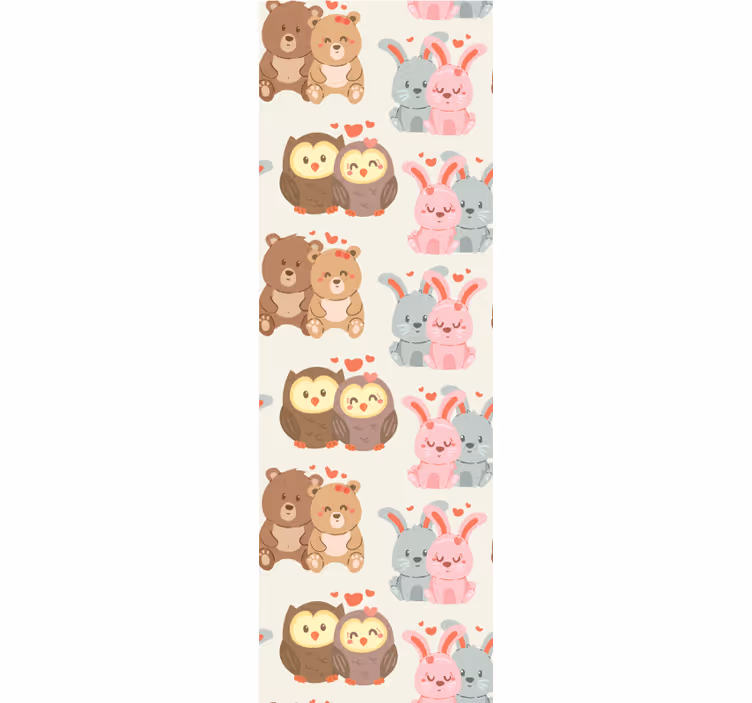 Animal wallpaper adorable animal pairs - TenStickers