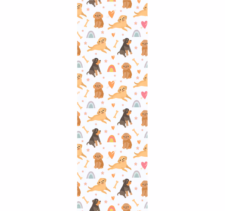 Cheerful Canine Motif dogs wallpaper - TenStickers