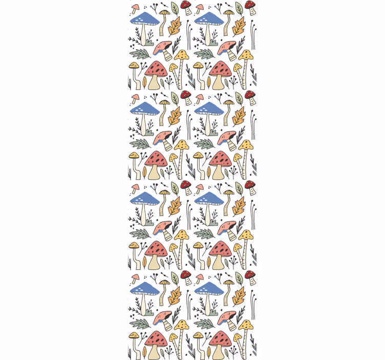 Colorful Mushroom Pattern nature wallpaper - TenStickers