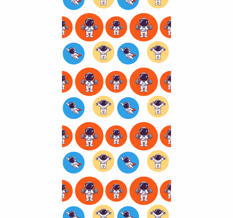 Astronaut Pattern Fun Kids wallpaper - TenStickers