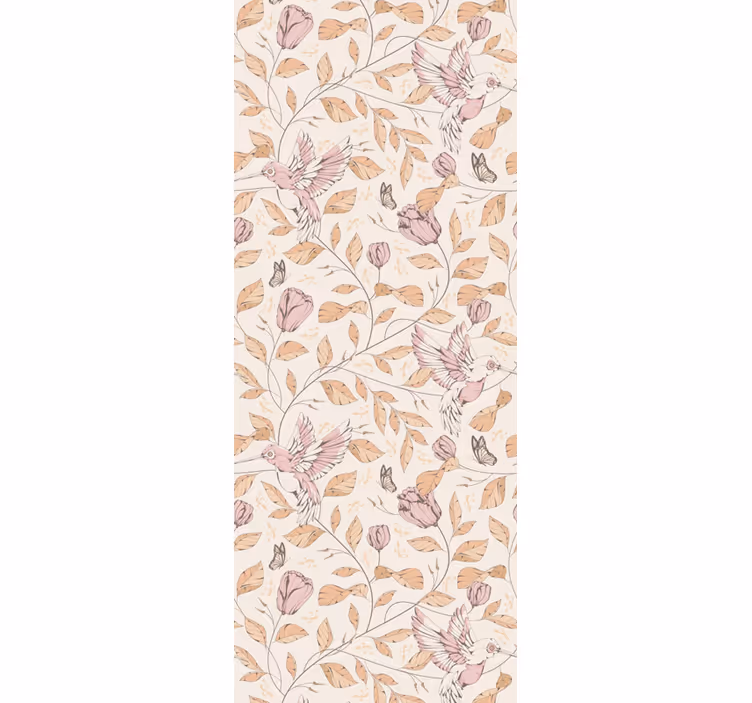 Delicate beige motif flower wallpaper - TenStickers