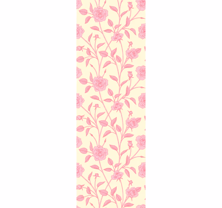 Vintage small rose on pink background  wallpaper - TenStickers