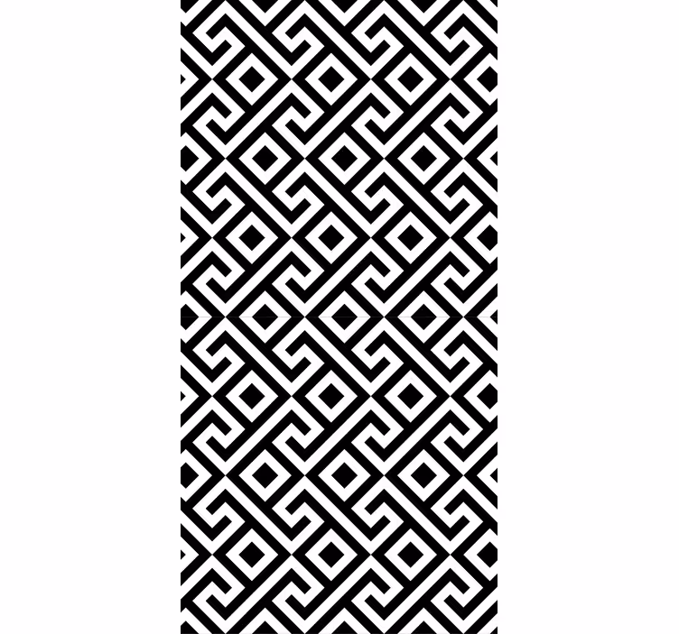 Intricate Black and White Design geometric wallpaper - TenStickers