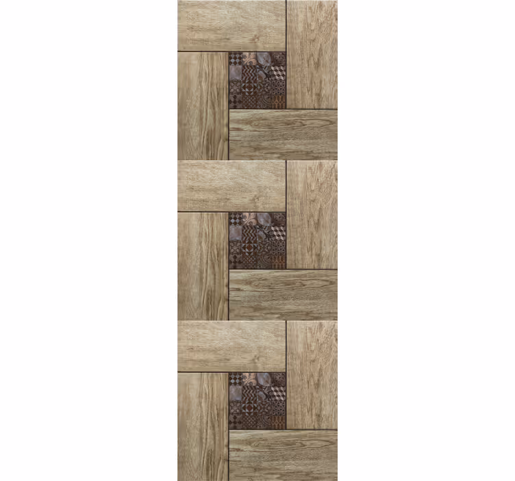 Wood effect wallpaper faux wood panels - TenStickers