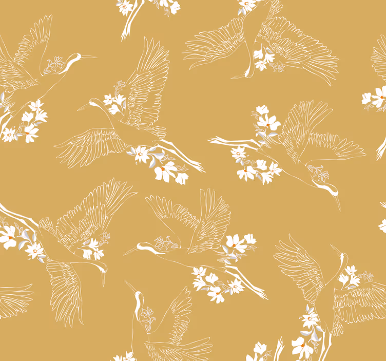 Soaring Birds Botanical birds wallpaper - TenStickers