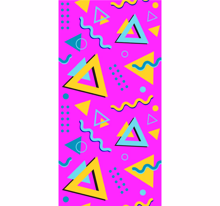 Retro pink pattern triangle wallpaper - TenStickers