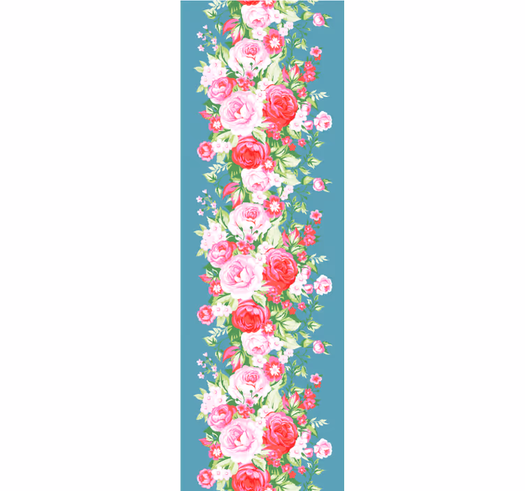 Turquoise "Shabby Chic" Flower Wallpaper - TenStickers