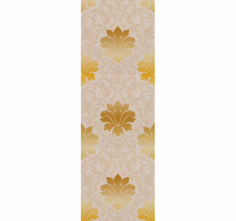 Golden leaf pattern ornamental flower wallpaper - TenStickers