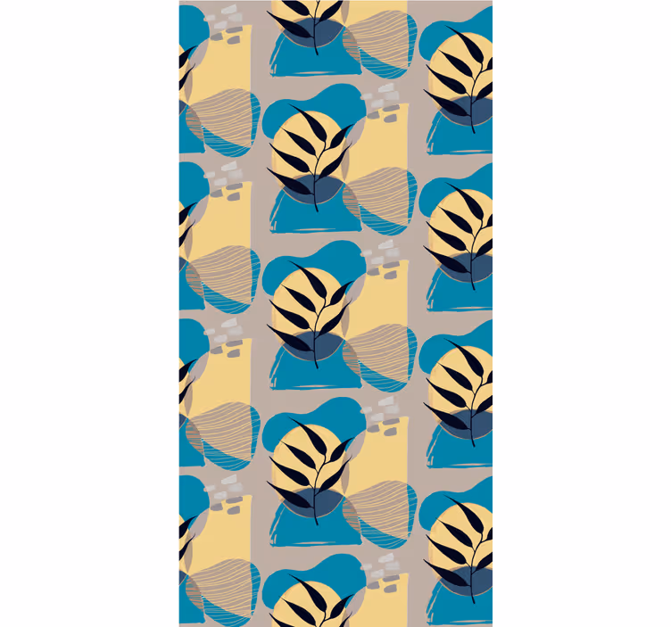 Stylized Leaf Pattern ornamental flower wallpaper - TenStickers