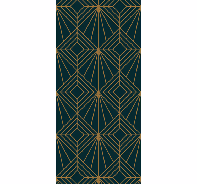 Geometric wallpaper stylish green and gold pattern - TenStickers