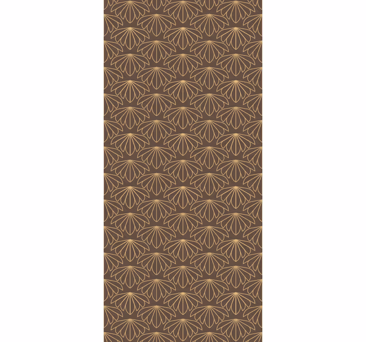 Brown stylised Pattern ornamental flower wallpaper - TenStickers