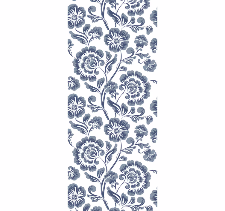 Flowers white background Victorian wallpaper - TenStickers