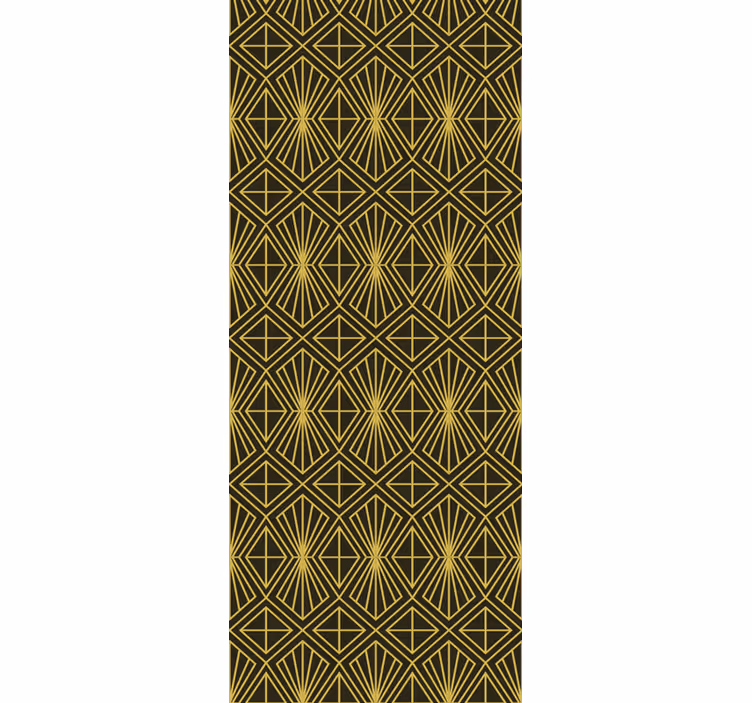 Geometric art deco pattern in gold wallpaper - TenStickers