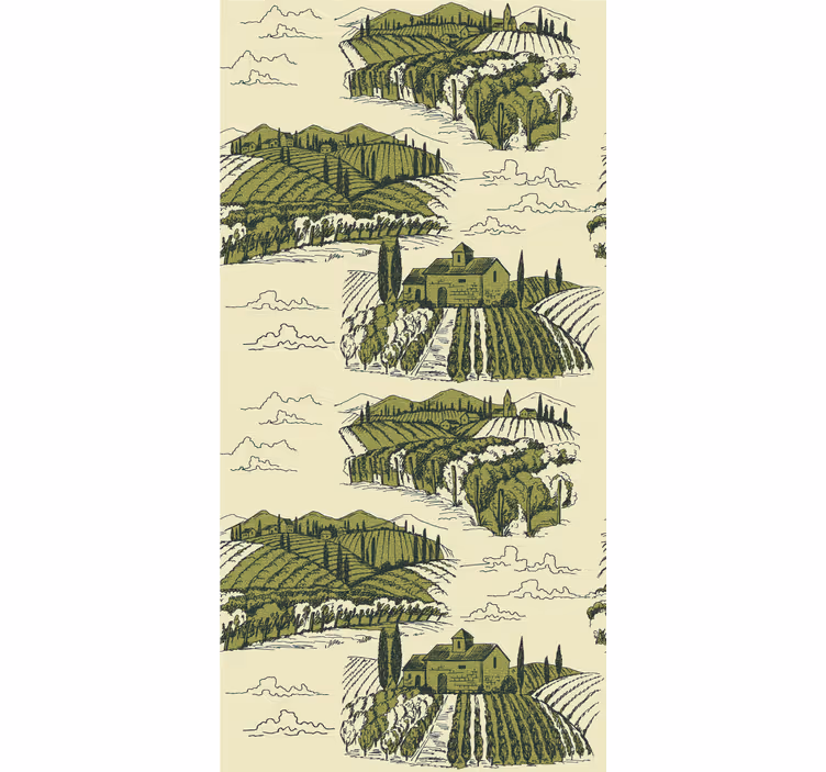 Rural scene rustic wallpaper - TenStickers
