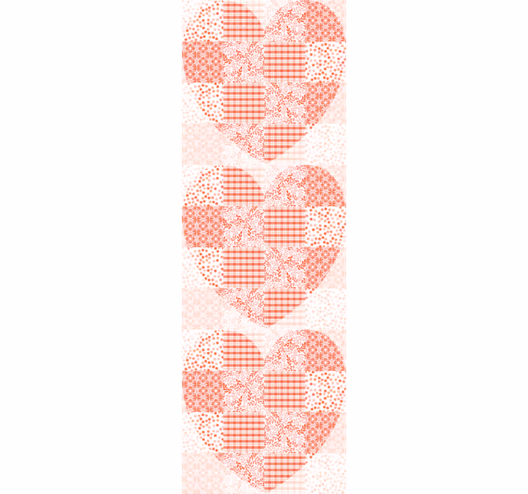 Heart Patchwork Pattern ornamental flower wallpaper - TenStickers