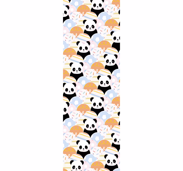 Panda Pattern animal wallpaper - TenStickers