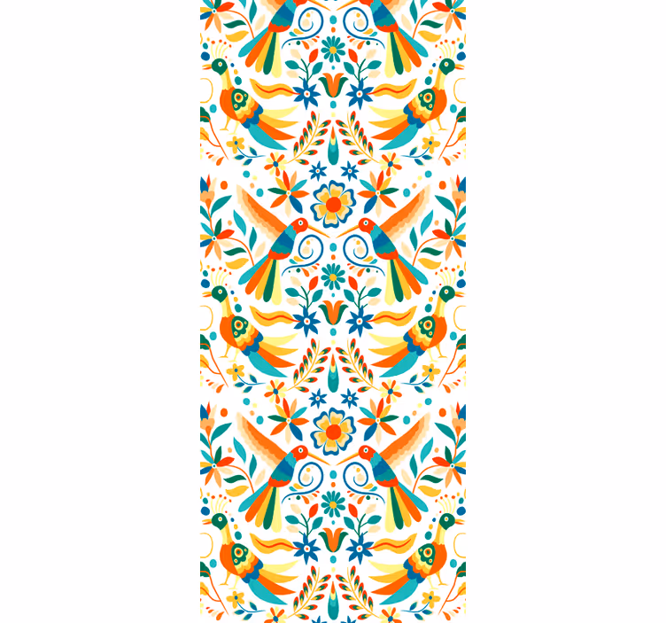 Mexican animals flowery wallpaper - TenStickers
