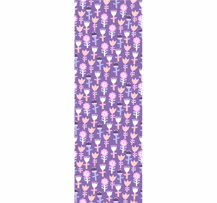 Purple motif flower wallpaper - TenStickers