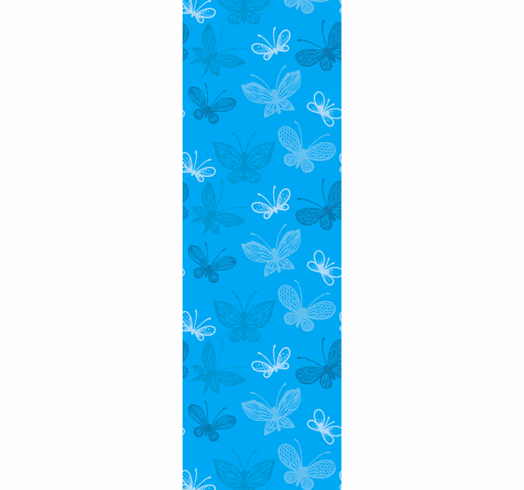 Blue flying pattern butterfly wallpaper - TenStickers