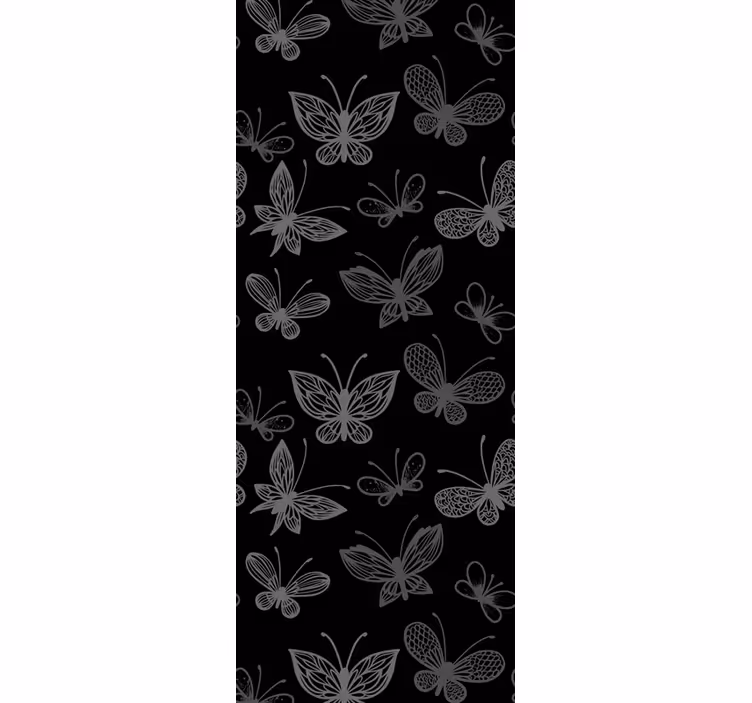 Dark butterfly pattern Bathroom Wallpaper - TenStickers