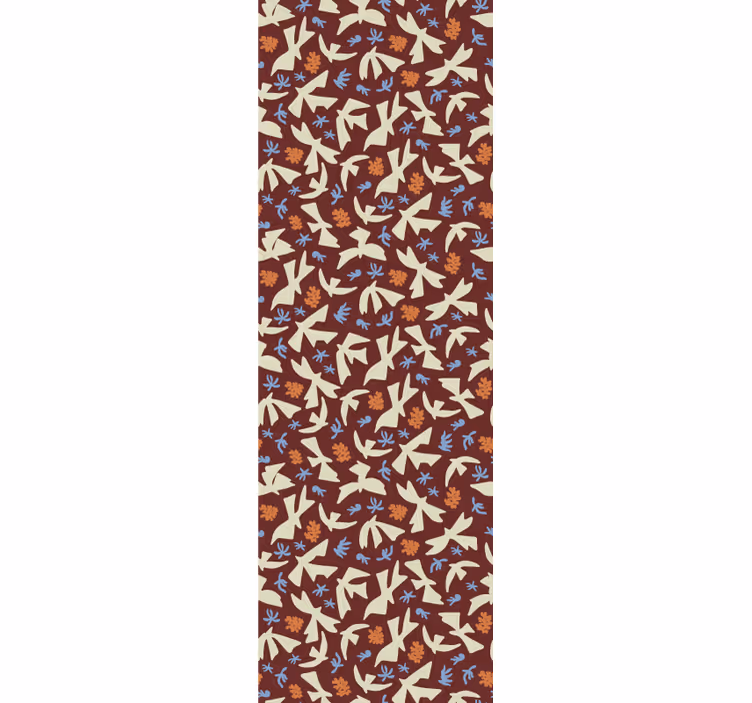 Stylized nature motifs ornamental flower wallpaper - TenStickers