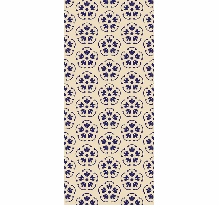 Geometric flower pattern Living Room wallpaper - TenStickers