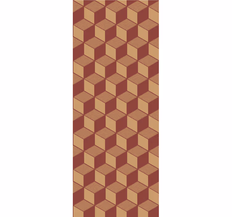 3D brown cubes pattern geometric wallpaper - TenStickers