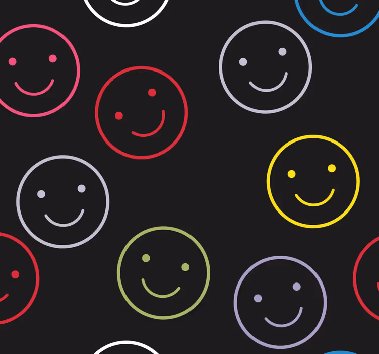 Colorful Smiley Faces wallpaper - TenStickers