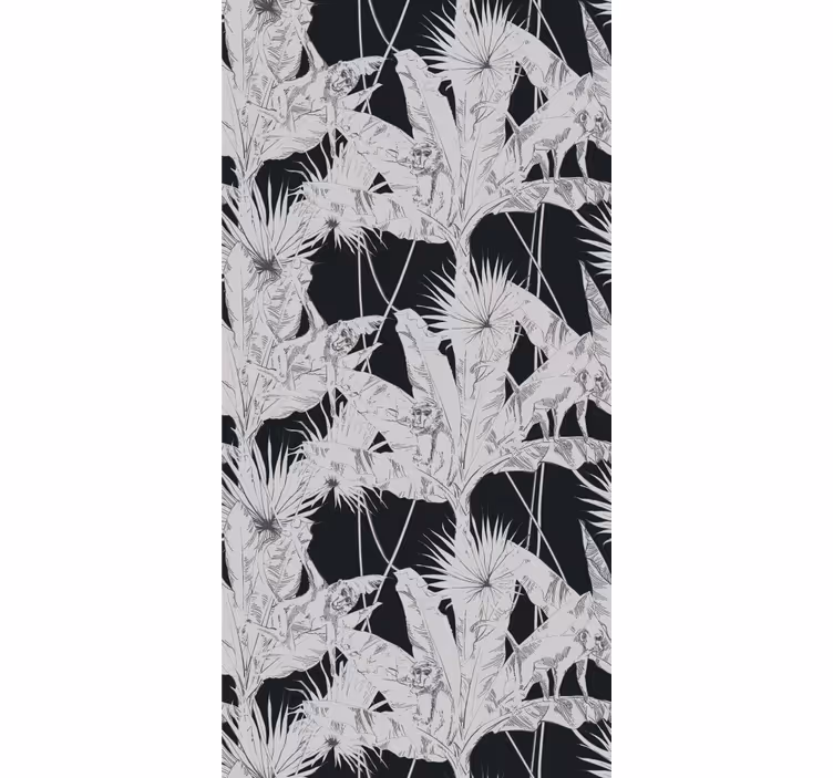 Tropical Plant Motif living room wallpaper - TenStickers