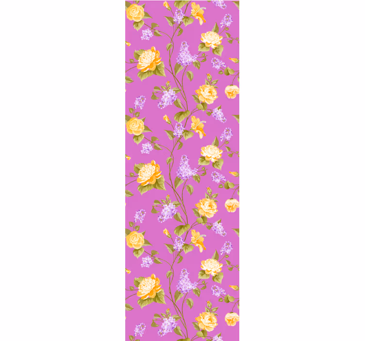 Ornamental flower wallpaper delicate pink design - TenStickers