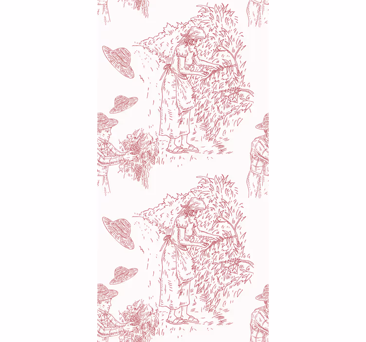 Harvest minimalist scene baroque wallpaper - TenStickers