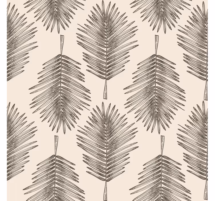 Leaf pattern living room wall mural - TenStickers