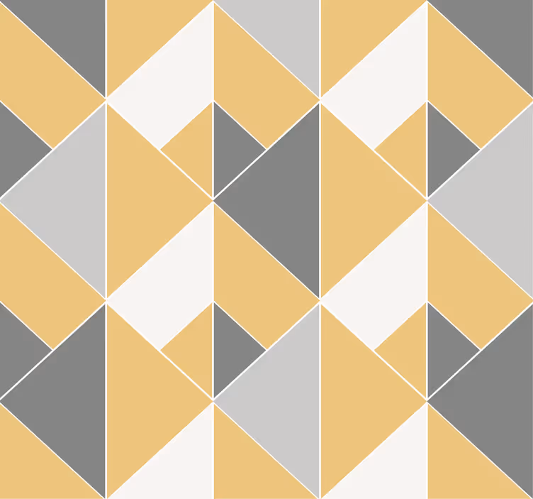 Yellow and grey pattern Triangle Wallpaper - TenStickers