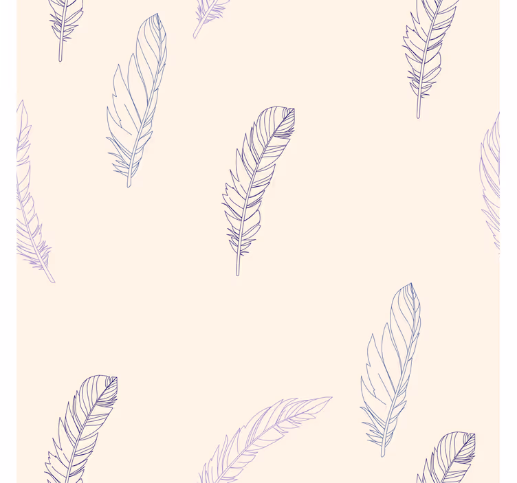 Feathers Drawings Living Room Wallpaper - TenStickers
