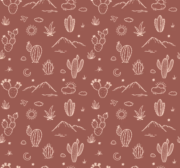 Arizona landscape terracotta wallpaper - TenStickers