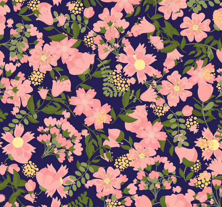 Floral Pattern Harmony flower wallpaper - TenStickers