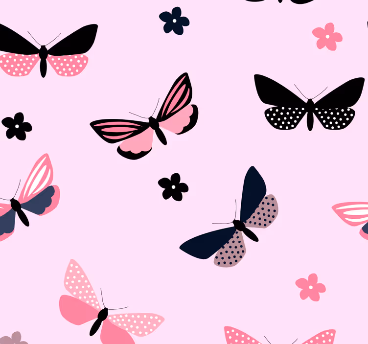 Butterfly wallpaper with butterfly motif - TenStickers