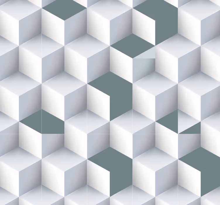 Geometric Cube Mirage geometric wallpaper - TenStickers