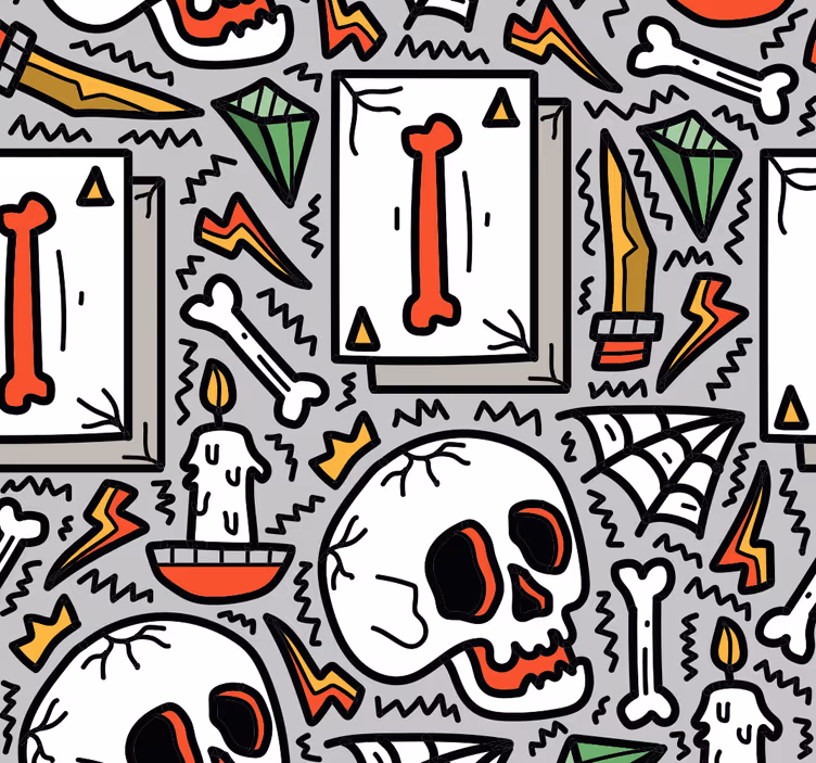 Skull Graffiti teenage bedroom wallpaper - TenStickers